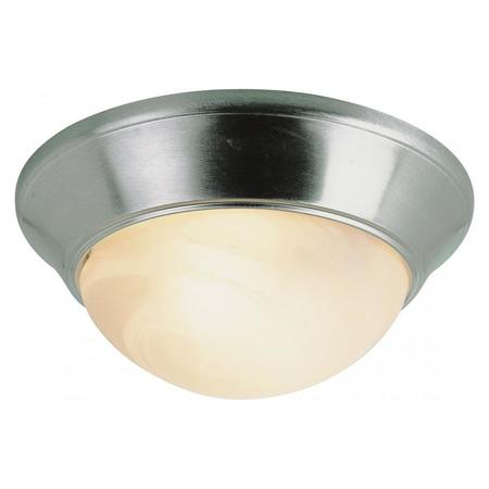 TRANS GLOBE Two Light Brushed Nickel White Marbleized Glass Bowl Flush Mount 57701 BN